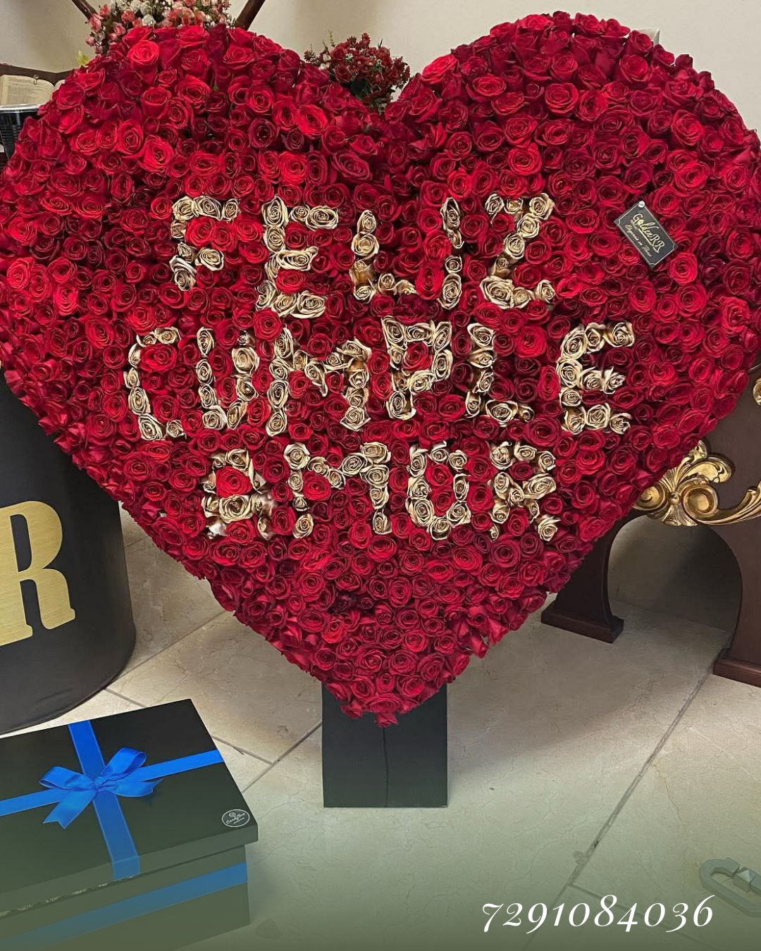 Escultura de 2000 rosas